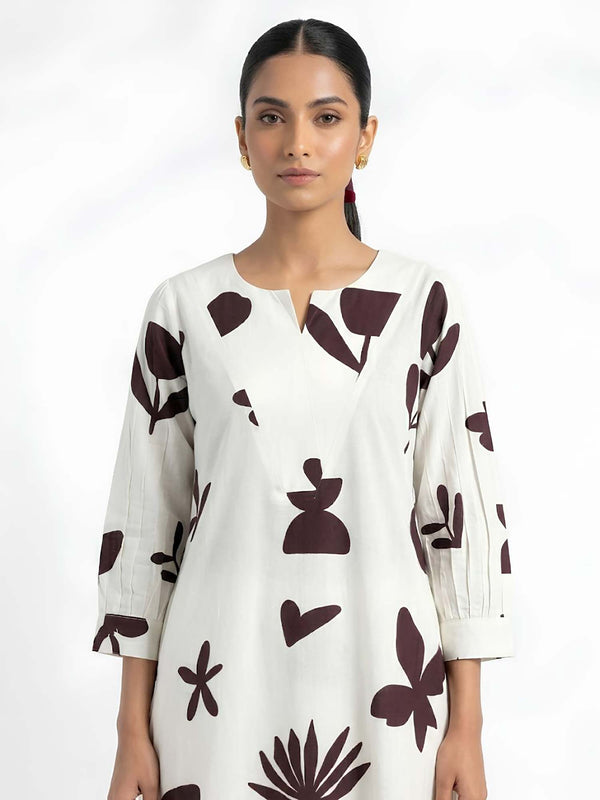 Shadow Printed Kurta Set(Set of 2)