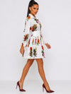 Serene Printed Mini Shirt Dress