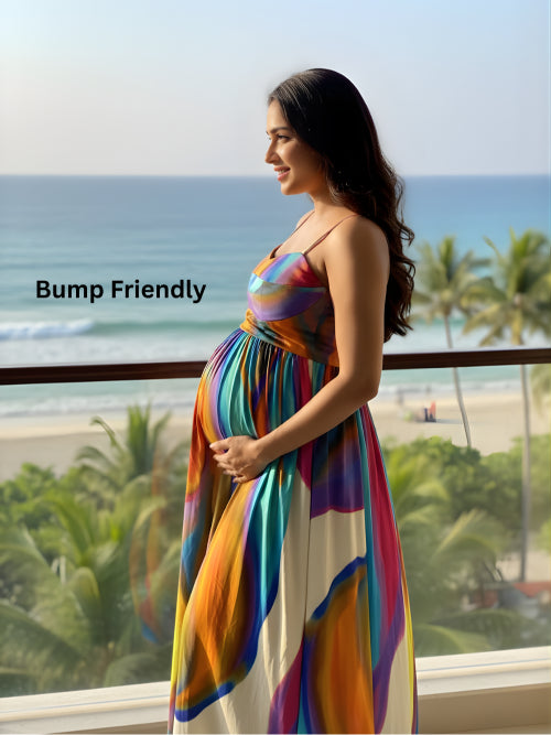 Rainbow Printed Maxi Dress