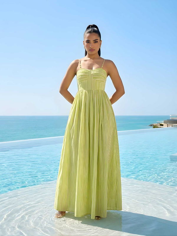 Linear Printed Maxi Dress