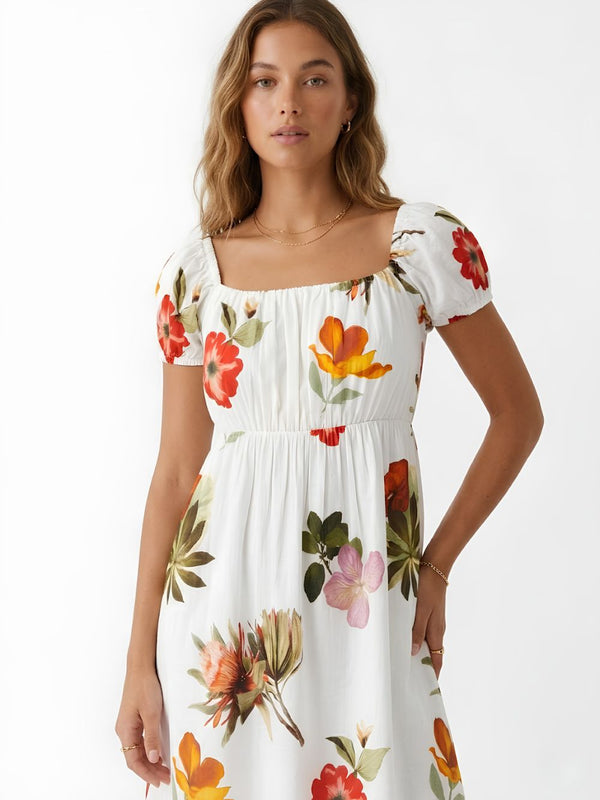 Serene Printed Off - Shoulder Mini Dress
