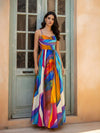 Rainbow Printed Maxi Dress