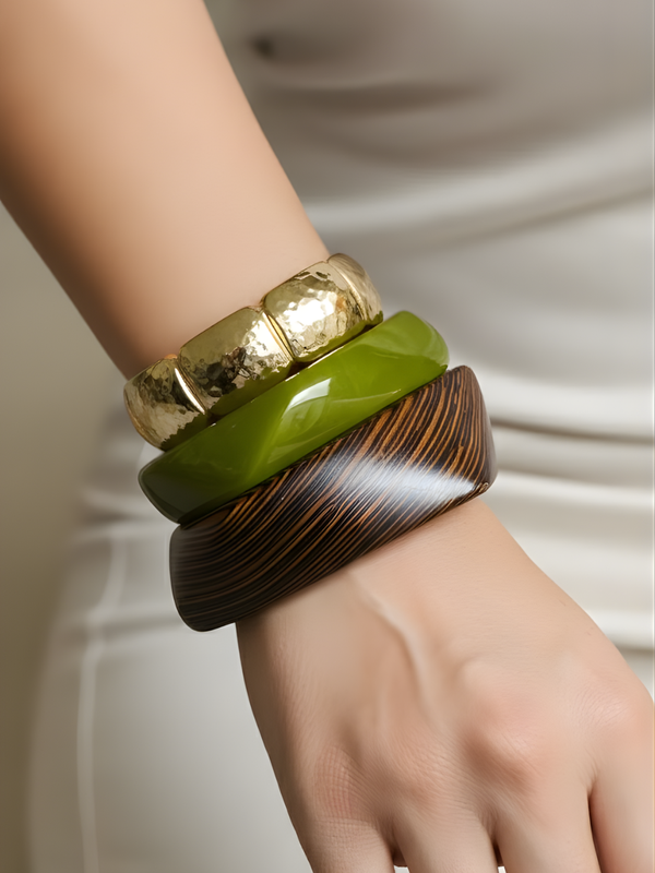The Moss Bangle Stack (Set of 3)
