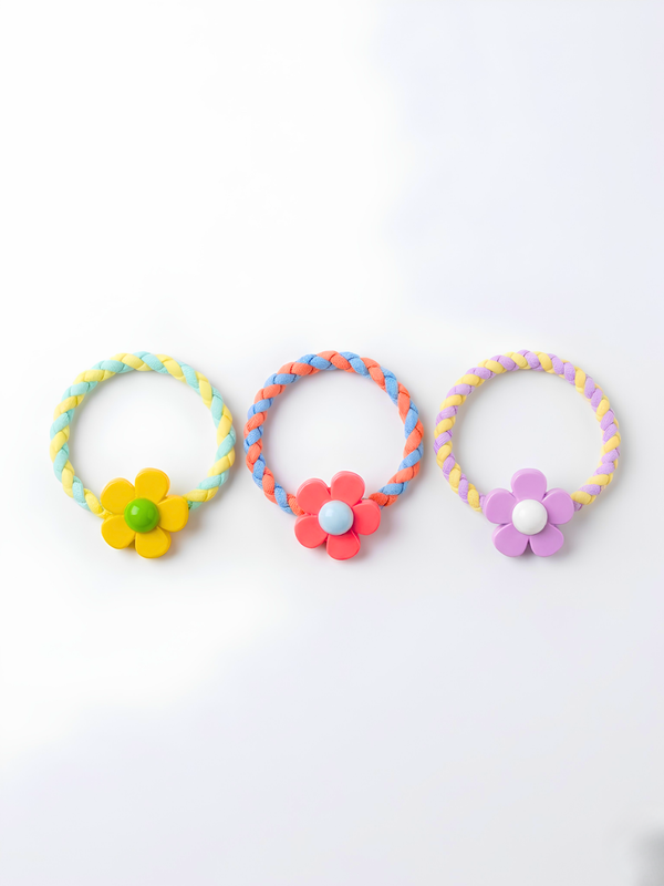 Floral Braided Hair Bands (Set of 3)
