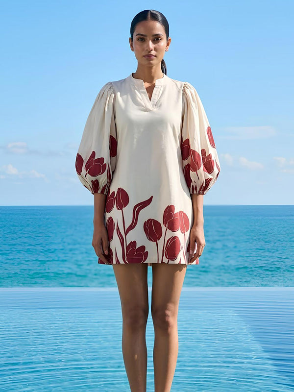 Bud Printed Mini Dress