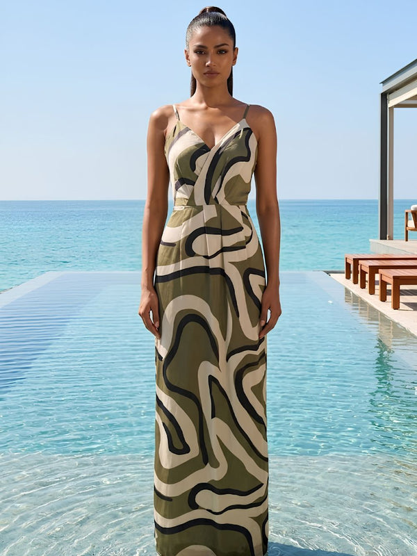Echo Printed V-Neck Dress