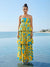 Ripple Printed Ruffled Maxi Dress