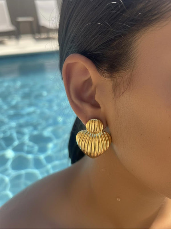 Linear Heart Earrings