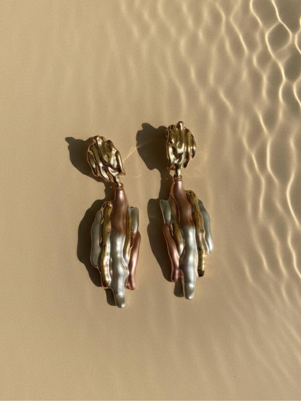 Mixed Metal Dangler Earrings