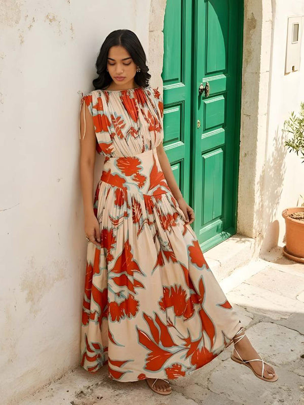 Tuscan Printed Maxi Dress