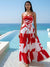 Rosso Printed Pleated Maxi Dress