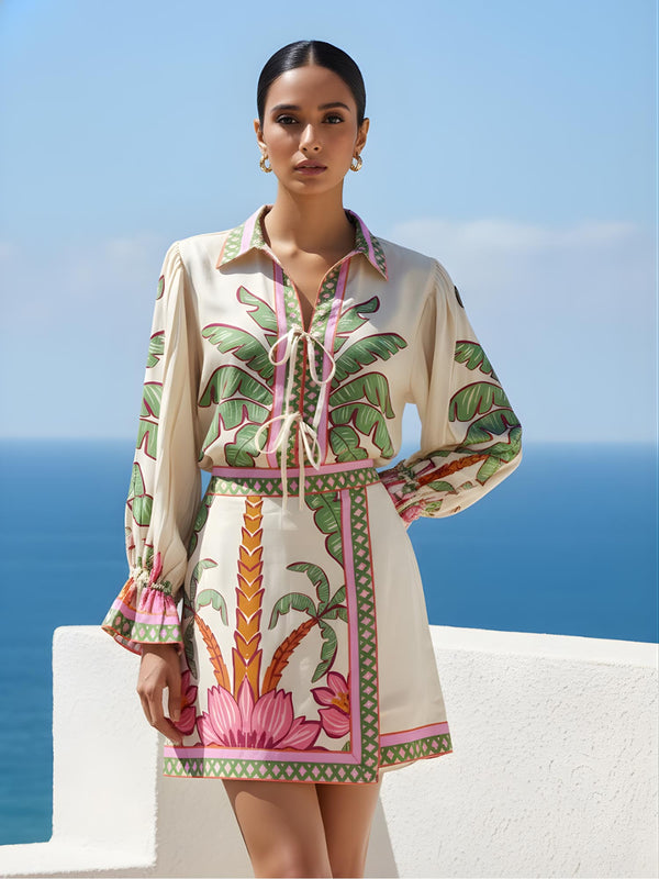 Palm Printed Co-ord Set (Set of 2)