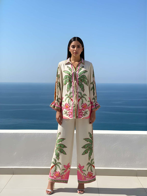 Palm Printed Co-ord Set (Set of 2)