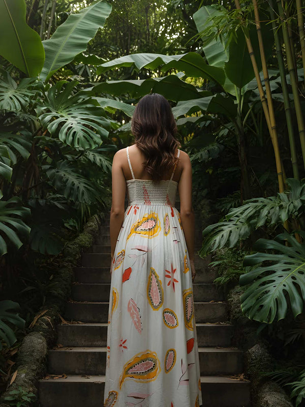 Paisley Printed Pleated Dress