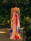 Zephyr Printed Pleated Maxi Dress