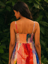 Zephyr Printed Pleated Maxi Dress