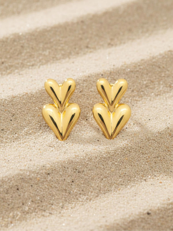 Gold Heart Danglers