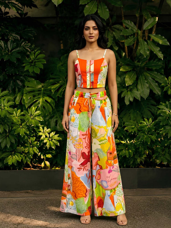 Roma Printed Co-ord Set(Set of 2)