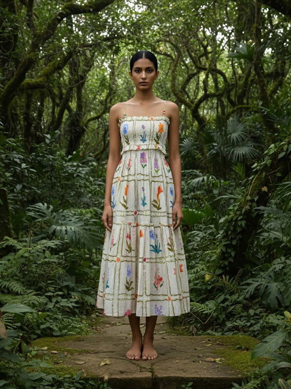 Flower Printed Midi Dress