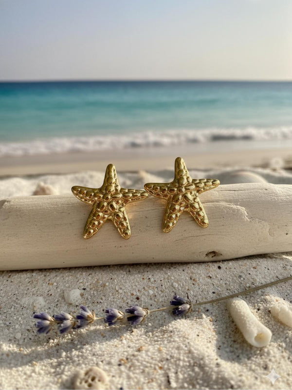 Embossed Starfish Studs