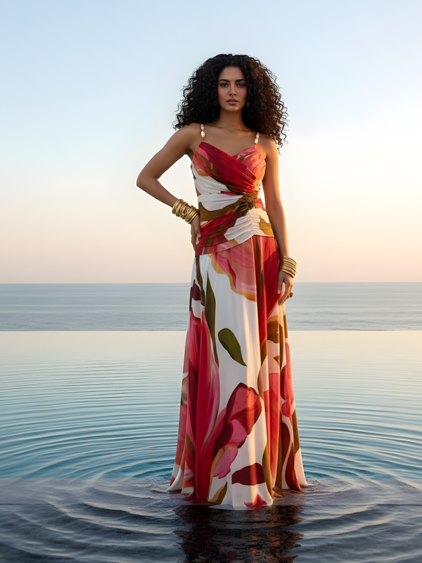 Rosa Pleated Maxi Dress