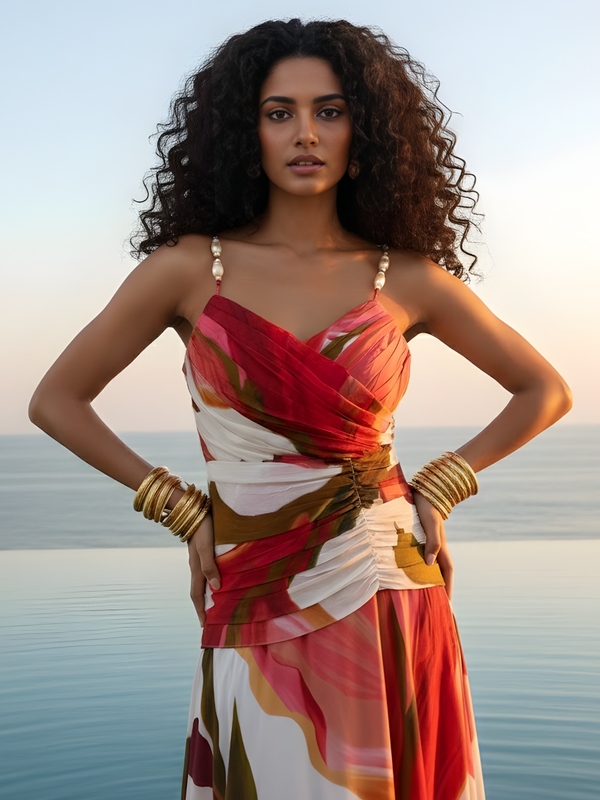 Rosa Pleated Maxi Dress