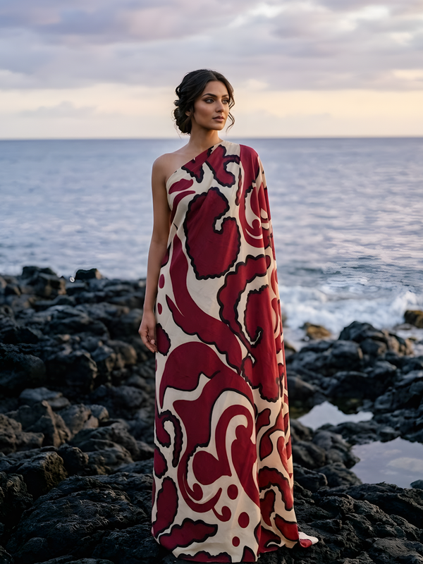 Rustic Printed Kaftan Dress