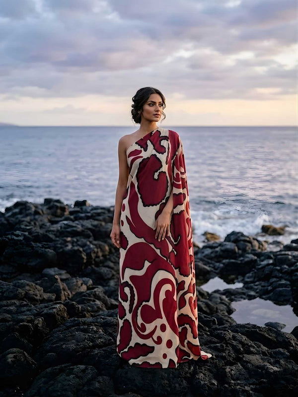 Rustic Printed Kaftan Dress