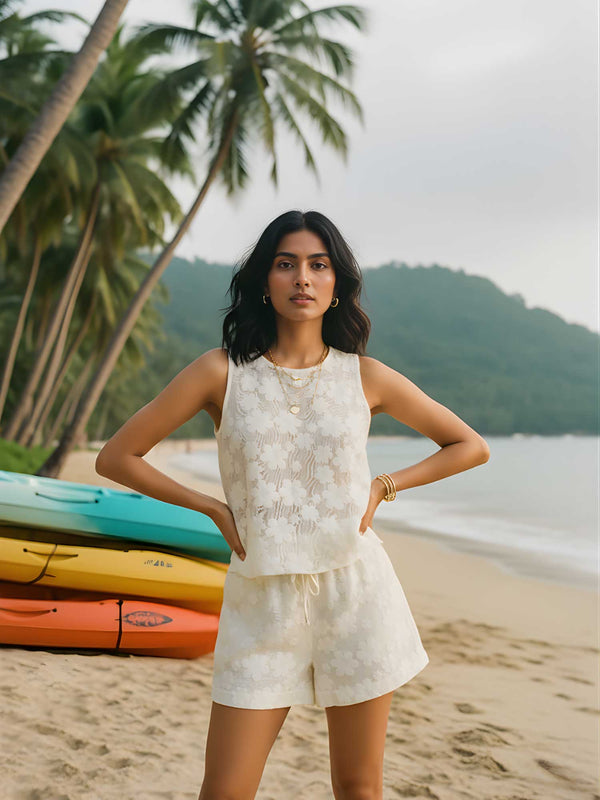 Floral Crochet Co-ord Set (Set of 2)