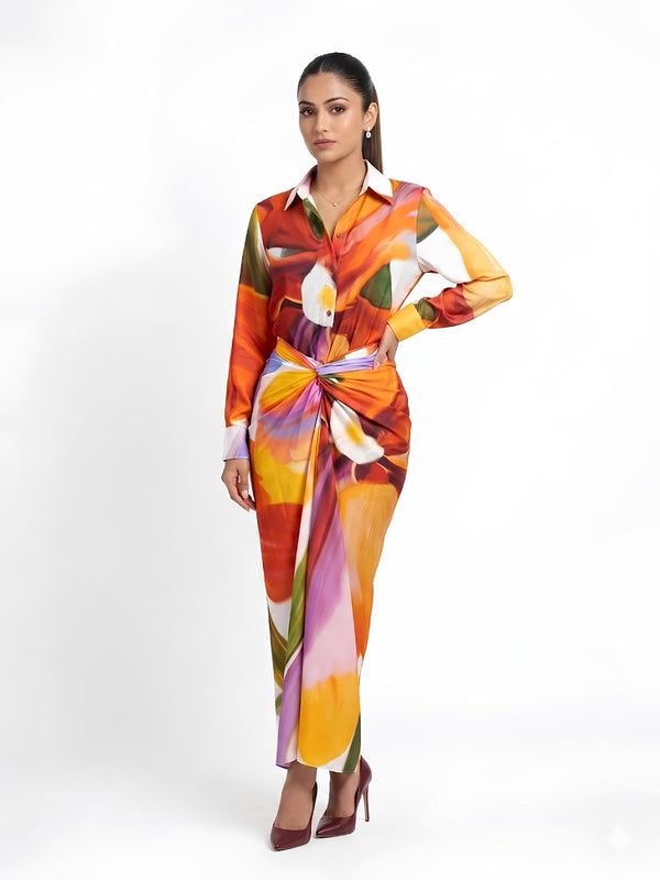 Tropica Printed Wraped Skirt Set (Set of 2)
