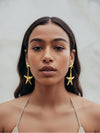 Gold Starfish Dangler Earrings