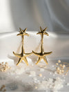 Gold Starfish Dangler Earrings