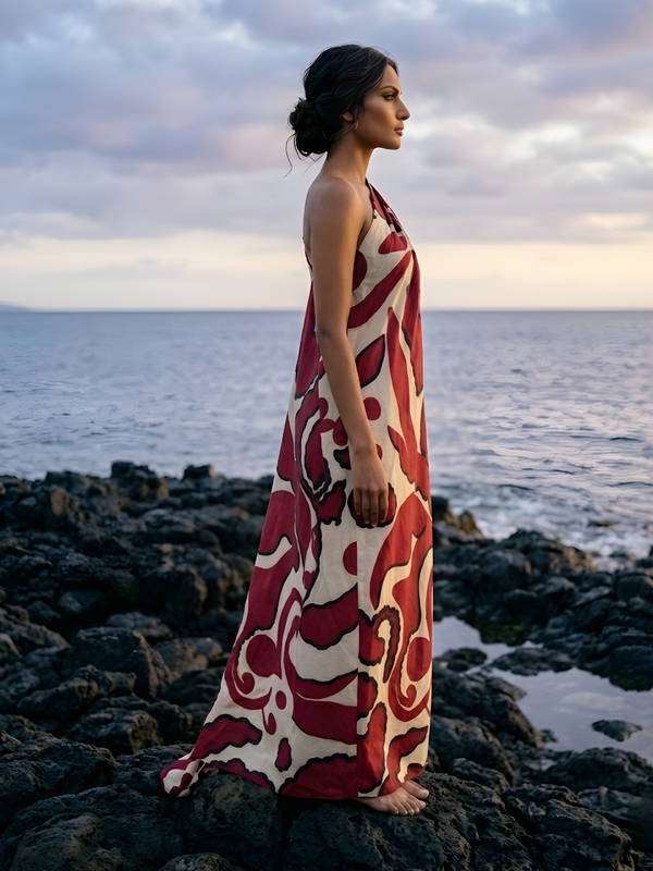 Rustic Printed Kaftan Dress