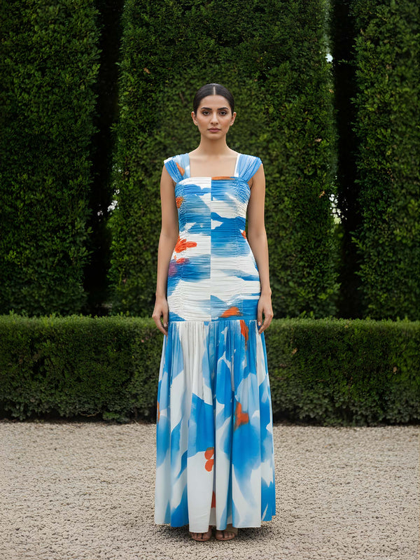 Skyla Printed Pleated dress