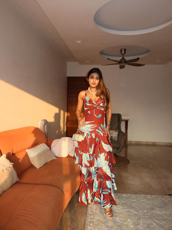 Willow Printed Ruffled Maxi Dress