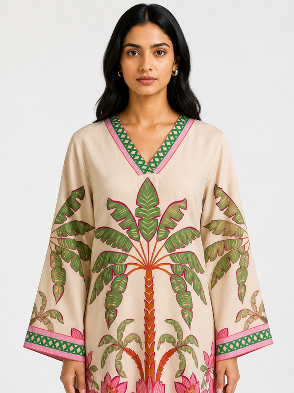 Palm Printed Kurta