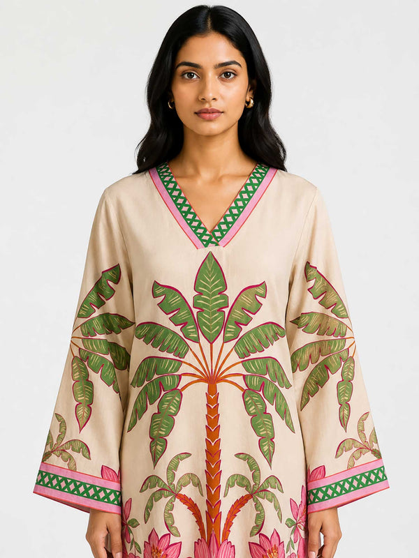 Palm Printed Kurta