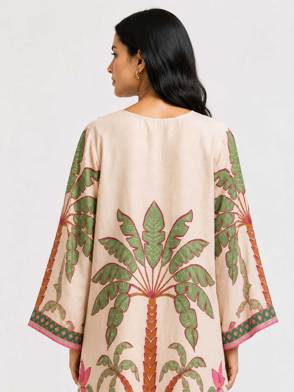 Palm Printed Kurta Set (Set of 2)