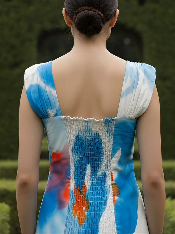 Skyla Printed Pleated dress