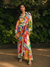 Mosaic Printed Wrap Shirt Dress