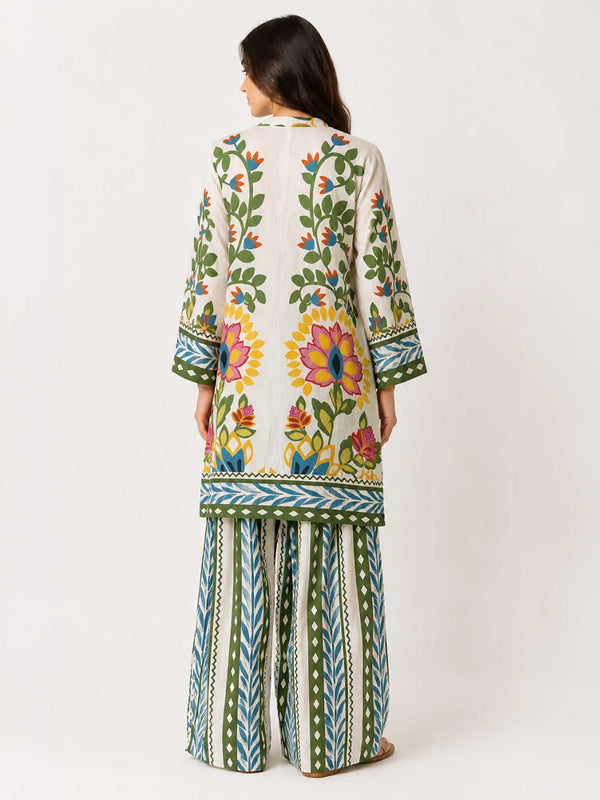 Vine Floral Printed Kurta Set (Set of 2)