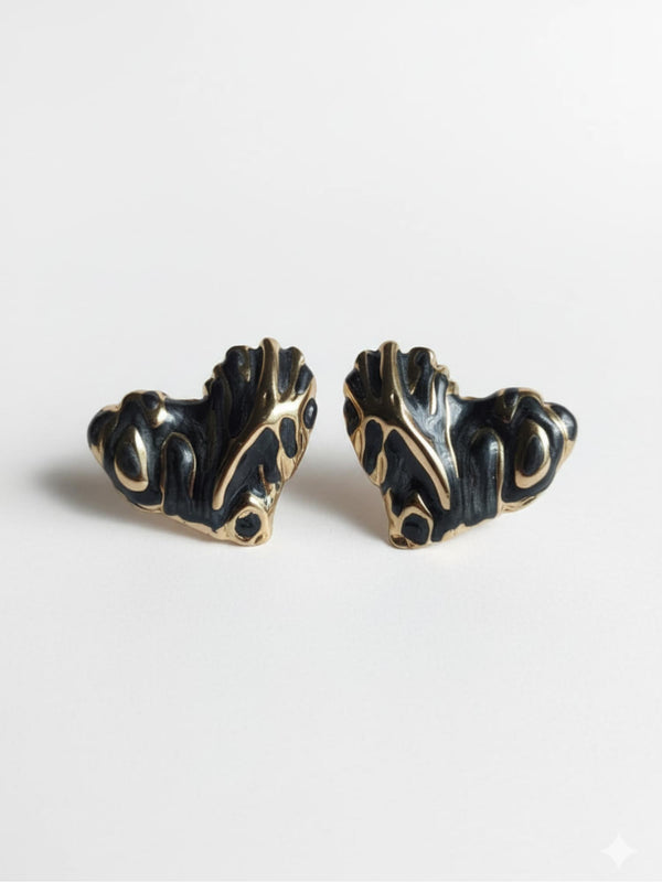 Black & Gold Enamel Studs