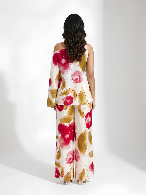 Rose One-Shoulder Co-Ord Set