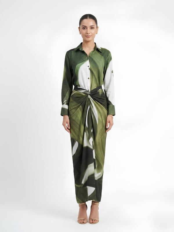 Jade Printed Wraped Skirt Set (Set of 2)