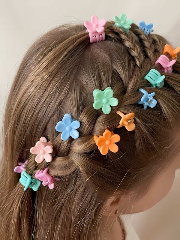 Mini Flower Hair Claw Clips for Girls
