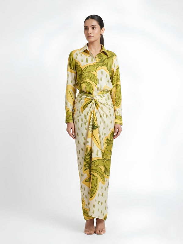 Coco Printed Wraped Skirt Set (Set of 2)