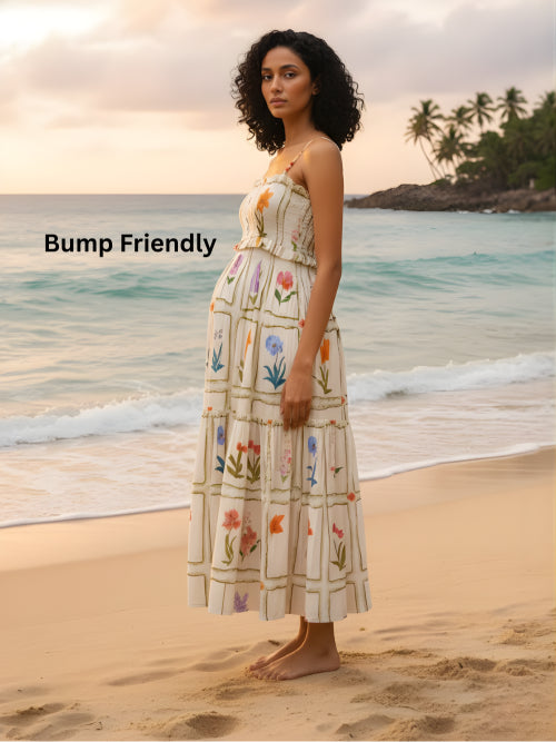 Flower Printed Midi Dress