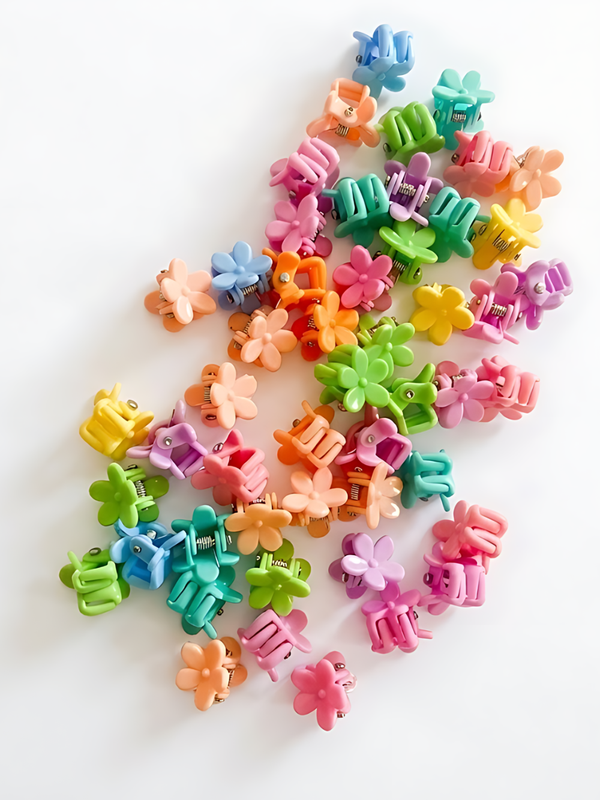 Mini Flower Hair Claw Clips for Girls