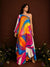 Rainbow Printed Cowl Dress