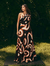 Swirl Printed One Shoulder Dress